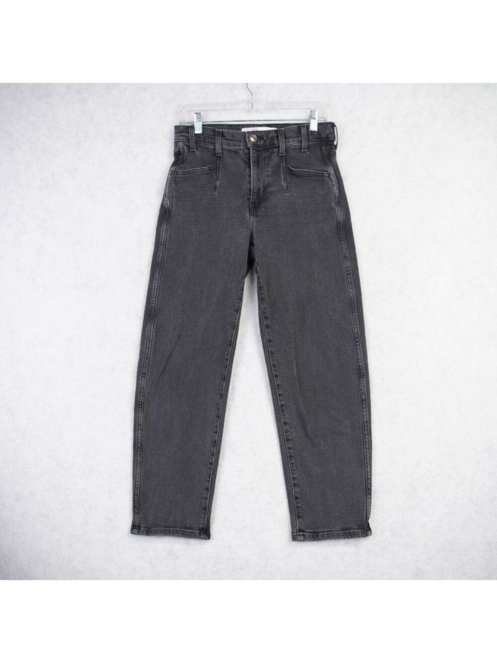 AYR Women’s The Beat Drop Cropped Barrel Leg Jeans Size 27 Gray Peachy Denim